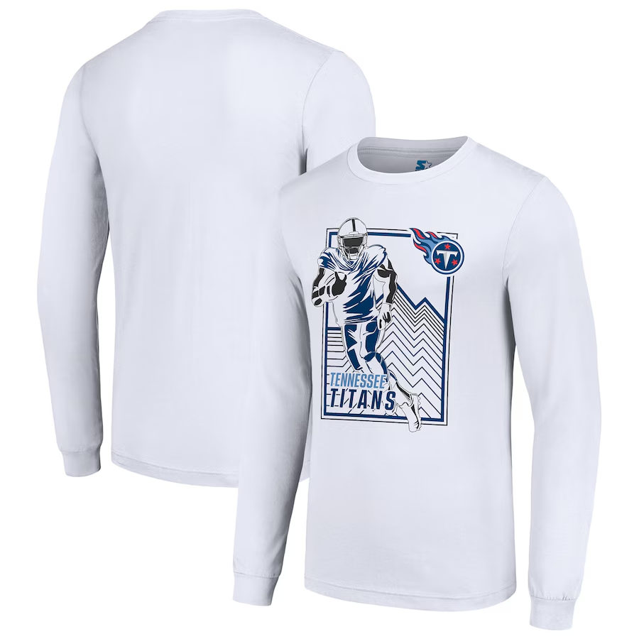 Men Tennessee Titans white 2024 NFL Long sleeve T Shirts->nfl t-shirts->Sports Accessory
